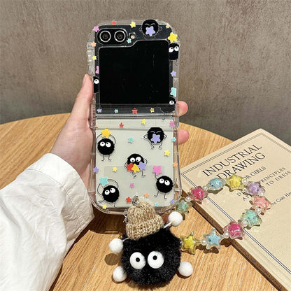 Cute Coal Ball Slim Waist Foldable Phone Case for Samsung Galaxy Z Flip 4/5/6/7 - The Nex Store