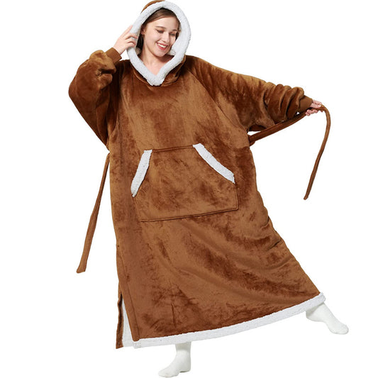 Hoody Wearable Hoodie Winter Oversize Flannel Hoodies Blankets with Sleeves - The Nex Store
