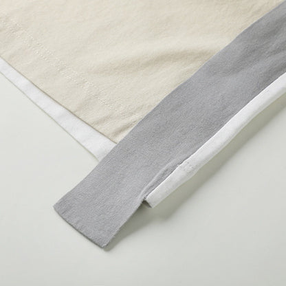 Women's simple and loose mid length T-shirt with contrasting color splicing and raglan sleeves top - The Nex Store