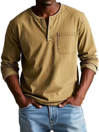 Men's Autumn And Winter Round Neck T-shirt Slim Fit Top