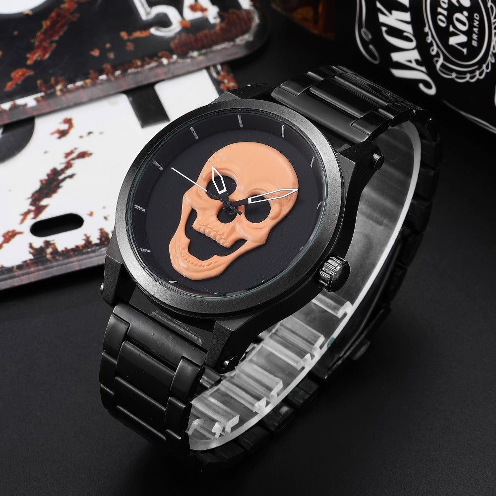 Fashion Skull Watch Men Luxury Unique Punk 3D Waterproof Stainless Steel Quartz Creative Sports Male Clock