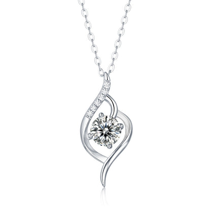 A Beautiful City Luxury Fashion Diamond Pendant Necklace Set With Mosan Diamond Silver Ornaments - The Nex Store