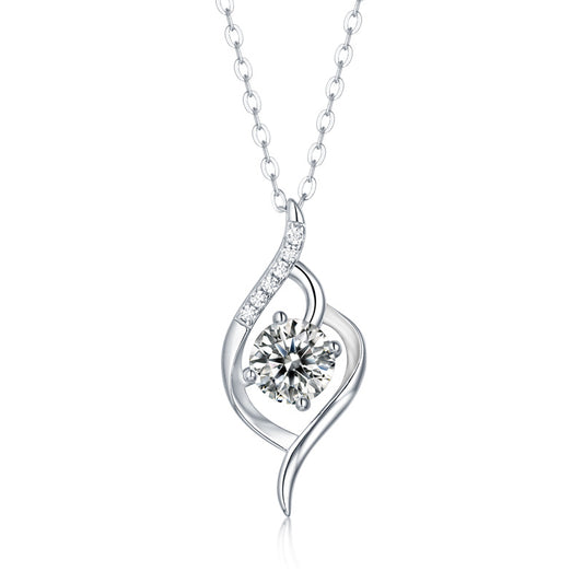 A Beautiful City Luxury Fashion Diamond Pendant Necklace Set With Mosan Diamond Silver Ornaments - The Nex Store