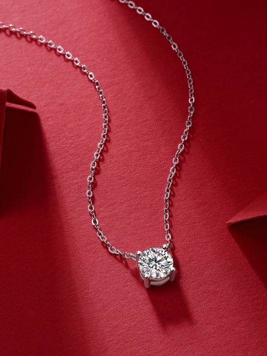 My Heart Will Last Forever - Affordable Diamond Jewelry Necklace Pendant Set With 1-carat And 2-carat Moissan Diamonds, S925 Sterling Silver And Platinum Plating. Fashionable And Trendy Jewelry - The Nex Store