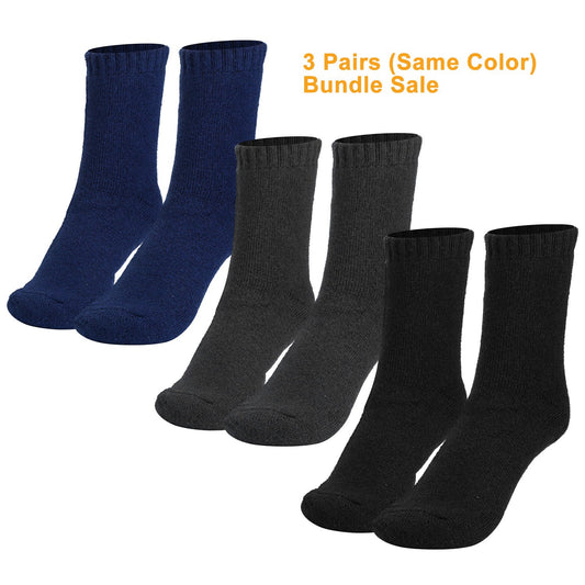 3 Color Options -- 3 Pairs Men Warm Wool Socks Soft Cozy Winter Thermal Socks For Men Thick Heat-Trapping Moisture Wicking Socks Indoor Outdoor - The Nex Store