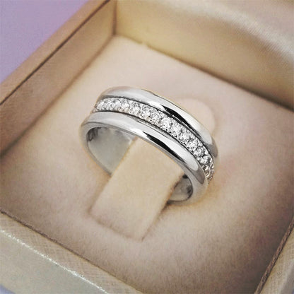 Simple Golden Sliver Rhinestones Ring Copper Plated RIngs Fashion Jewe