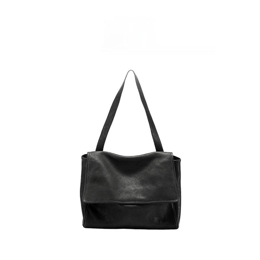 Retro Easy Matching Commuter Large Capacity Top Layer Vegetable Tanning Cattle Leather Bag