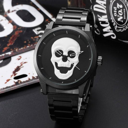 Fashion Skull Watch Men Luxury Unique Punk 3D Waterproof Stainless Steel Quartz Creative Sports Male Clock