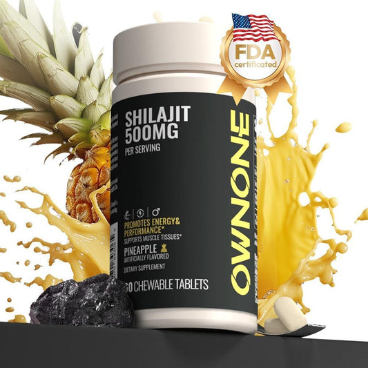 OWNONE SHILAJIT Chewable Tablets 15000MG High Content For Muscle,Energy,Strength Athletic Performance Support Pineapple Flavor 60 Tablets - The Nex Store