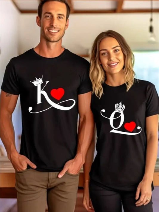 Love Valentine'S Day T-Shirt,   Couple T-Shirt, Couple Christmas, Fashion Casual T-Shirt, Short-Sleeved T-Shirt - The Nex Store