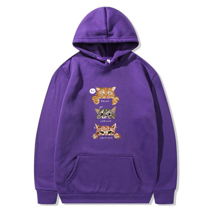 Cute cat, interesting cat print hoodie, men's and women's fashion street pullover, casual hoodie, autumn and winter - The Nex Store
