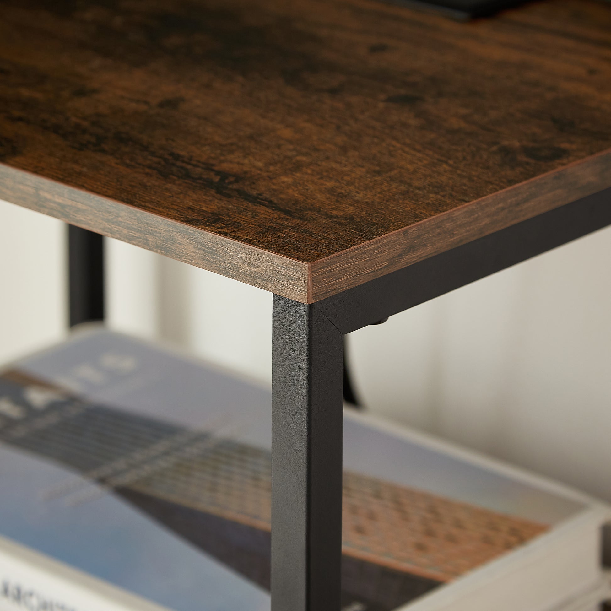 Tea table with charging station, bedside table with USB port, socket and cloth bag, 2 drawers - The Nex Store