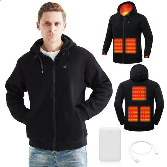 USB heated hoodie, comfortable and warm, power bank, charging and heating hoodie, heating jacket, electric heating jacket - The Nex Store