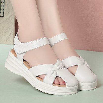 Thick Sole Summer Women's Shoes Soft Leather Comfortable Beach Sandals Outdoor Wear Soft Sole Mother's Sandals Lightweight - The Nex Store