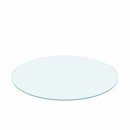 36" Inch Round Tempered Glass Table Top Clear Glass 1/4" Inch Thick Flat Polished Edge - The Nex Store
