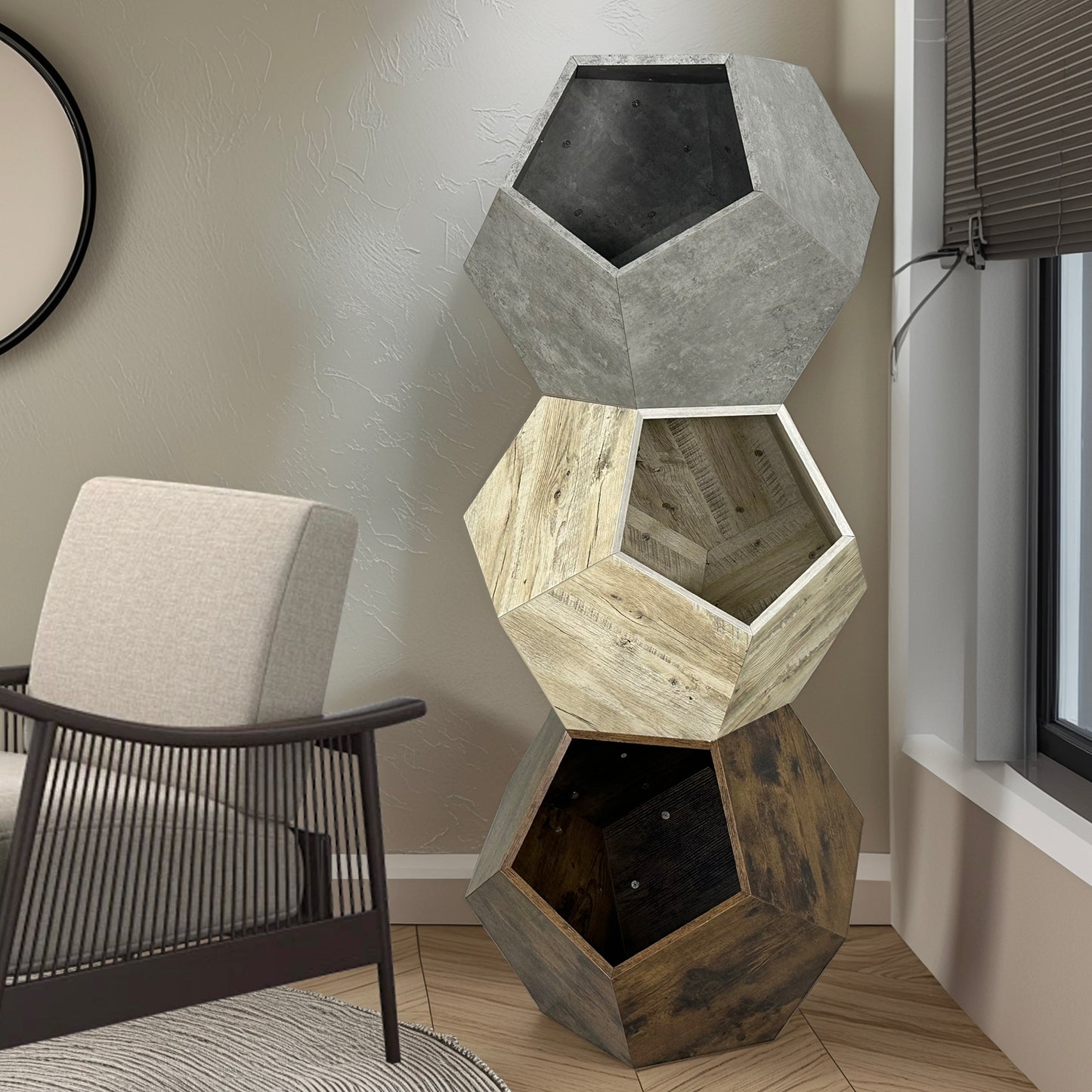 25.98"Modern Pet Furniture Cat Litter Side Table, Sofa Side Table, Planter MDF Multifunctional Furniture, Cement Gray - The Nex Store