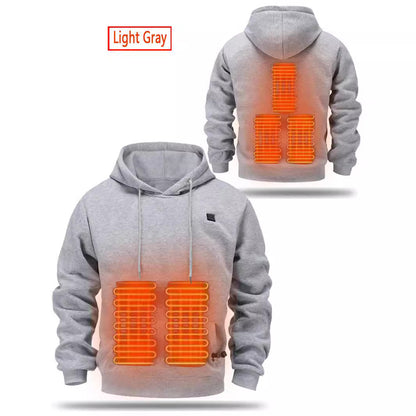 Hooded heating sweatshirt men's USB heating sweatshirt warm outdoor electric heating - The Nex Store