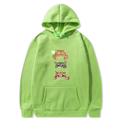 Cute cat, interesting cat print hoodie, men's and women's fashion street pullover, casual hoodie, autumn and winter - The Nex Store