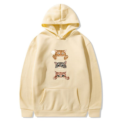 Cute cat, interesting cat print hoodie, men's and women's fashion street pullover, casual hoodie, autumn and winter - The Nex Store