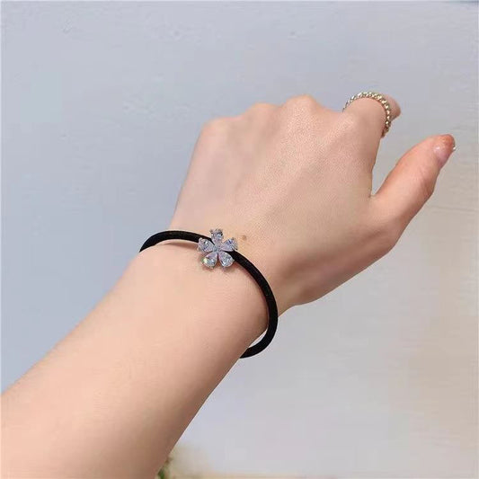 Exquisite Full Diamond Mini Flower Headband With Rubber Band At Dongdaemun, South Korea - The Nex Store