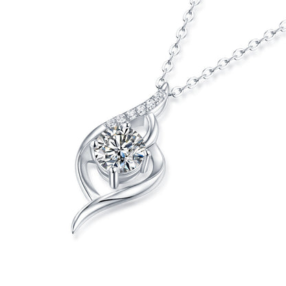A Beautiful City Luxury Fashion Diamond Pendant Necklace Set With Mosan Diamond Silver Ornaments - The Nex Store