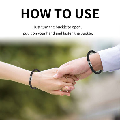 Hoexe Couple Bracelet PU Leather Rope Braided Men's And Women's Personalized Minimalist Style Couple Bracelet Fashion Accessories Hand Jewelry - The Nex Store