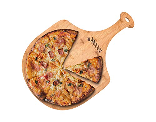 Premium Natural Bamboo Pizza Peel Paddle and Cutting Board (For Pizza, Fruit, Vegetables, Cheese) - The Nex Store