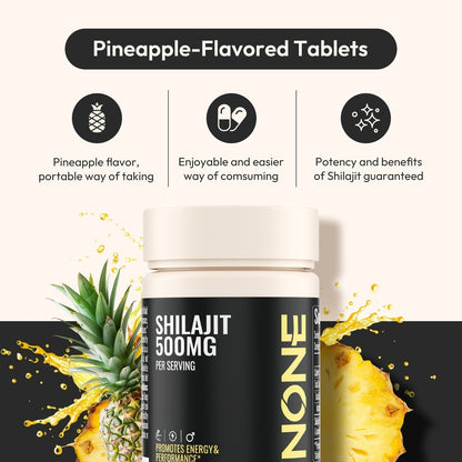 OWNONE SHILAJIT Chewable Tablets 15000MG High Content For Muscle,Energy,Strength Athletic Performance Support Pineapple Flavor 60 Tablets - The Nex Store