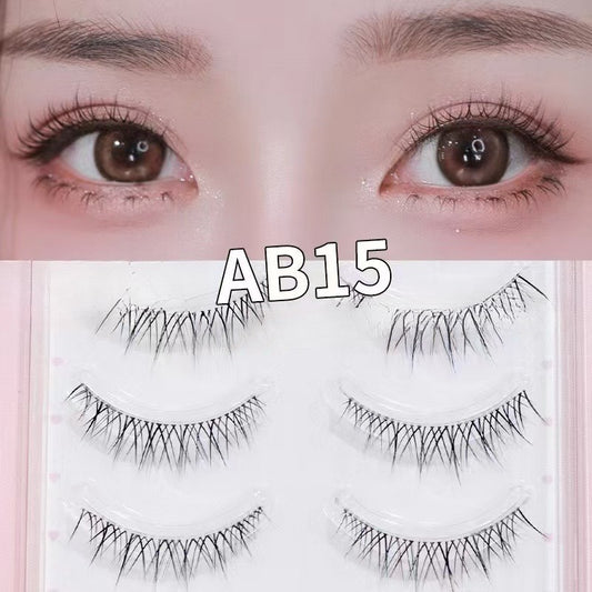 AB15 Hair Flu Thick False Eyelashes Comic Eye Very Thin Natural Stem Curl Feeling - The Nex Store