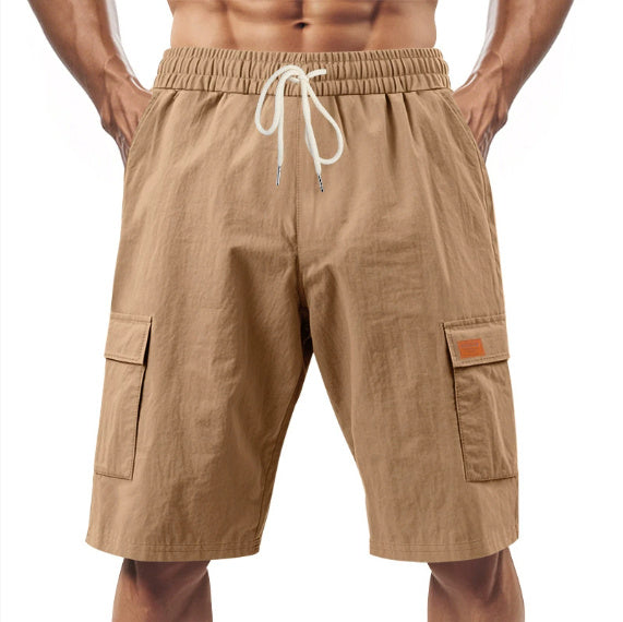 Loose Sports And Leisure Solid Color Linen Drawstring Shorts - The Nex Store
