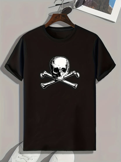 Skull Print, Men's Pattern T-shirt, Summer Casual And Comfortable T-shirt, Men's Clothing - The Nex Store