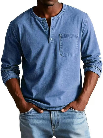 Men's Autumn And Winter Round Neck T-shirt Slim Fit Top