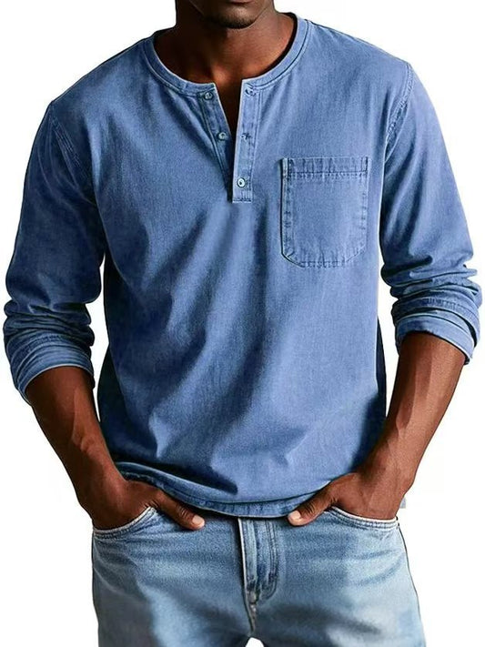 Men's Autumn And Winter Round Neck T-shirt Slim Fit Top