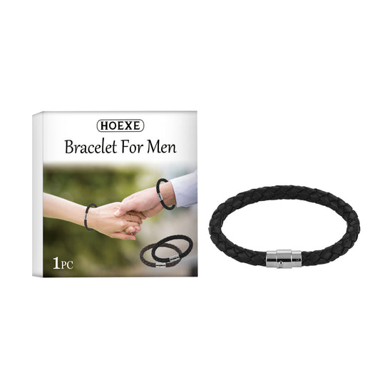 Hoexe Couple Bracelet PU Leather Rope Braided Men's And Women's Personalized Minimalist Style Couple Bracelet Fashion Accessories Hand Jewelry - The Nex Store