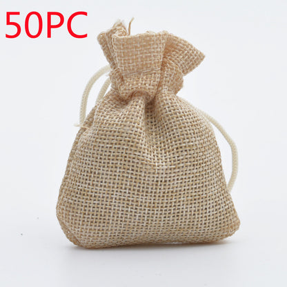Manufacturers Wholesale Drawstring Linen Bag Mini Rope Linen Jewelry Packaging Gift Bag Bundle Mouth Small Cloth Bag - The Nex Store