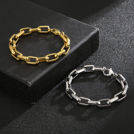 Men's Titanium Steel Bracelet Ins Niche Design Hip-hop Geometric Bracelet - The Nex Store