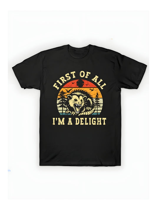 First Of All Im A Opossum Graphic TShirt  Funny Animal Lover Gift Tee - The Nex Store